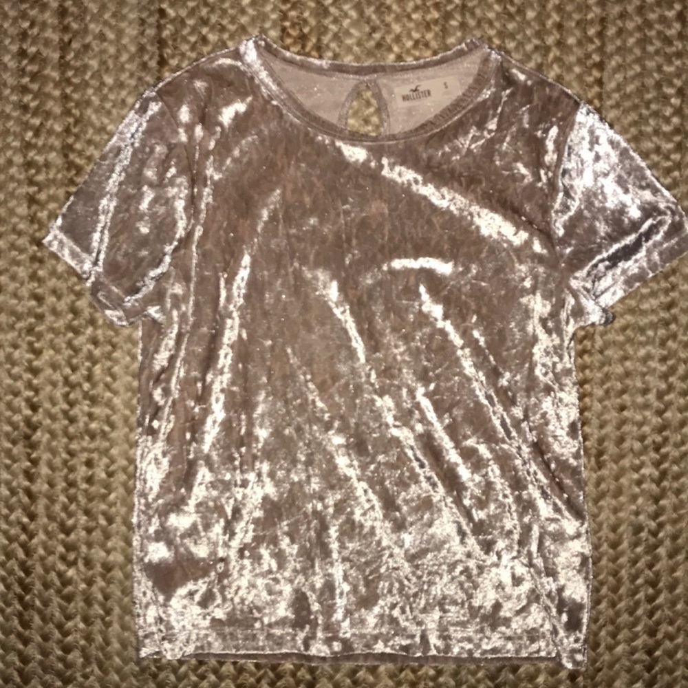 Crushed velvet champagne colored top